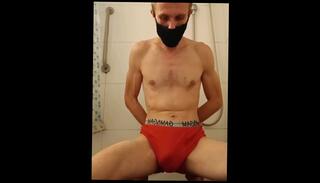 Video 1588935953: pissing peeing fetish, solo pee fetish, amateur piss fetish, solo male piss, bondage piss, solo amateur blonde, red panties solo, tie pissing, pissing hands, face pissing, bondage mask