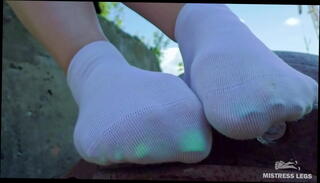 Video 1611192985: feet foot fetish toes, nylon feet toes, mistress nylon feet, foot fetish soles feet, closeup foot fetish, nylon feet tease, mistress dirty feet, nylon socks feet, white nylon feet, nylon feet legs, outdoor foot fetish, nylon knee socks, face closeup, cute feet