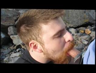 Video 202697703: gay blowjob outdoors, gay piercing, public gay blowjob, bearded gay, gay outside