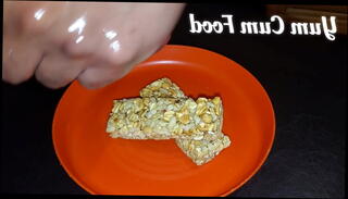 Watch the video about Cum soaked granola bars are a great snack.