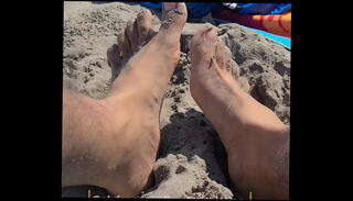 Video 1237860605: foot fetish feet, gay foot feet, beach feet