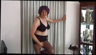 Video 240929501: crossdresser sex toy, crossdresser gay sex, pantyhose flashing, black pantyhose, man crossdresser