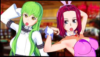 Watch the video about Code Geass - Bunny Girl Kallen X Futa C.C. Footjob and Cowgirl Hentai