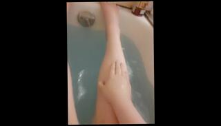 Video 1441745003: solo female feet, soft amateur solo, long legs feet, beautiful legs feet, bath feet, long hair solo