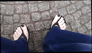 Video 1225523201: shemale feet fetish, black shemale feet, public feet