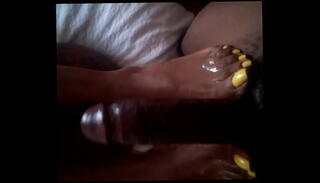 Video 146821035: woman foot, ebony foot job, black foot job, ebony toes, long toes