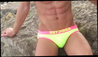 Video 269676701: underwear bulge, gay hunks muscle man, muscular gay hunk, striptease gay, hunk posing, beach hunk