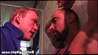 Watch the video about Muscle hunk throats bottom before rough fuck