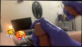 Watch the video about Kinky Female Nurse Milks My COCK For a Sperm sample!