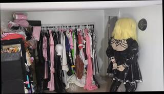 Watch the video about PVC Kigurumi 2B Cosplay Self Bound With Vibraitor in Panties