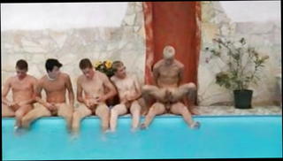 Watch the video about HOT boy bare in a group