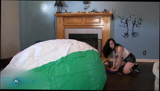 Video 1598601895: rose black, inflatable pop, inflation fetish, milf pops, fetish brunette milf, inflatable beach ball, brunette milf housewife, giant inflatable, sock fetish, milf behind