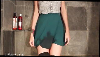 Watch the video about Peeing wearing panties, leggings and skirts